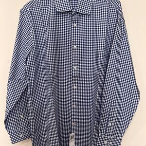 Tommy Hilfiger Slim Fit Dress Shirt 16.5 32/33 Blue Gingham Check NWT